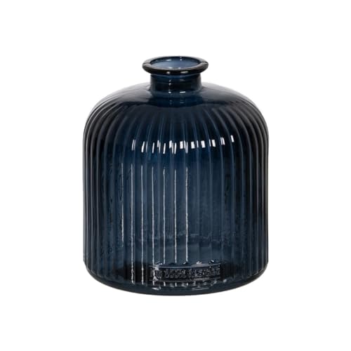 BigBuy Home Blaue Vase aus recyceltem Glas, 15 x 15 x 18 cm von BigBuy Home