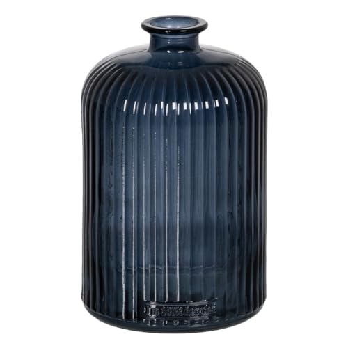 BigBuy Home Blaue Vase aus recyceltem Glas, 15 x 15 x 23 cm von BigBuy Home