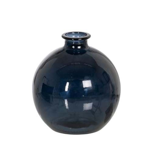 BigBuy Home Blaue Vase aus recyceltem Glas, 16 x 16 x 18 cm von BigBuy Home