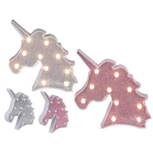 BigBuy Home Einhorn mit Glitzer (10 LEDs), mehrfarbig, Medium von BigBuy Home