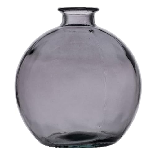 BigBuy Home Graue Vase aus recyceltem Glas, 16 x 16 x 18 cm von BigBuy Home