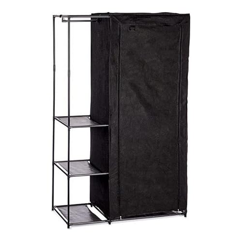 BigBuy Home Kleiderschrank, Polypropylen, Schwarz, 43 x 172 x 105 cm von BigBuy Home