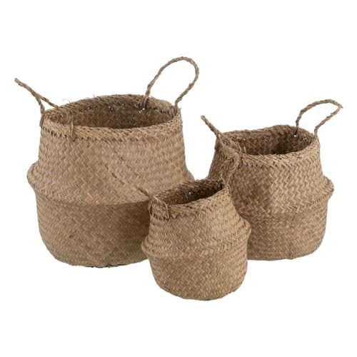 BigBuy Home Körbe Set Naturfaser Naturfaser 30 x 30 x 38 cm (3 Stück) von BigBuy Home