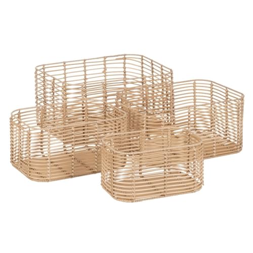 BigBuy Home Körbe Set Naturharz 46 x 35 x 23 cm (4 Stück) von BigBuy Home