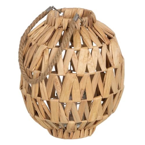 BigBuy Home Laterne Kerzenhalter Laterne Beige Metall Glas Wasserhyazinthe 27 x 27 x 32,5 cm BigBuy Home Laterne Kerzenhalter Laterne Beige Metall Glas Wasserhyazinthe 27 x 27 x 32,5 cm von BigBuy Home