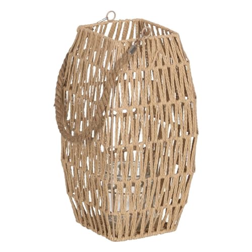 BigBuy Home Laterne Kerzenhalter Laterne Beige Metall Papier Glas 18,5 x 18,5 x 36 cm BigBuy Home Laterne Kerzenhalter Laterne Beige Metall Papier Glas 18,5 x 18,5 x 36 cm von BigBuy Home