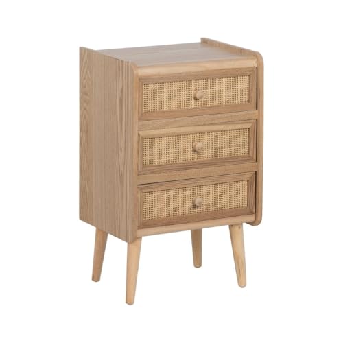BigBuy Home Nachttisch Samir Naturholz Paulownia, 40 x 30 x 66 cm von BigBuy Home