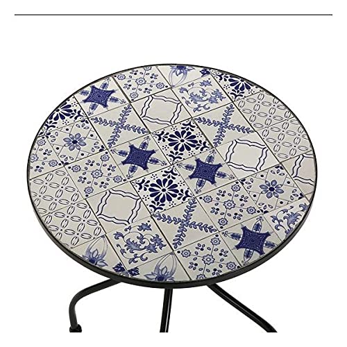 BigBuy Home S3405557 Tisch Garden Greek, Blau, Metall, 60 x 71 cm, Verschiedene Materialien von BigBuy Home