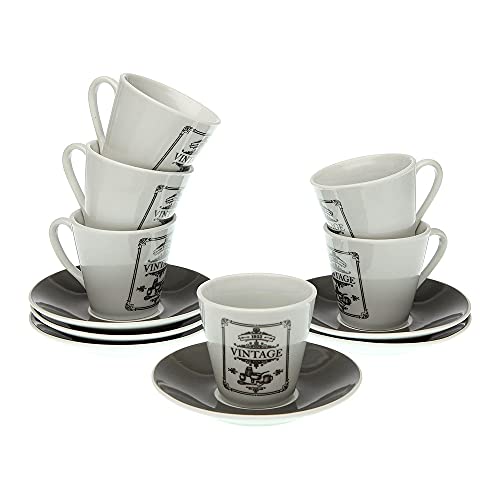 BigBuy Home S3406907 Set mit 6 Tassen Kaffee Adelle Haushaltsprodukte, Kunststoff von BigBuy Home