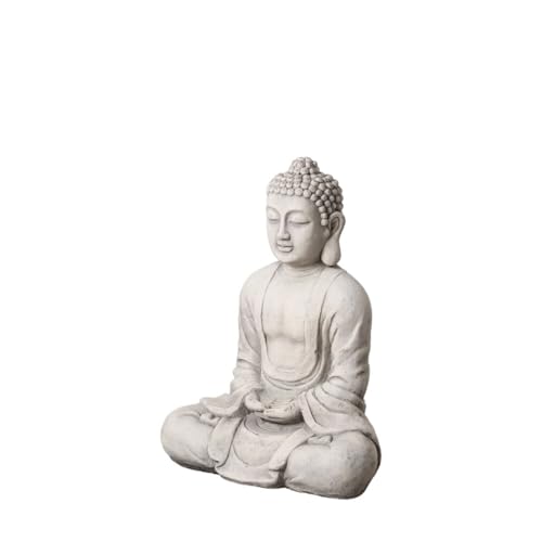 BigBuy Home Skulptur Buddha Grau Ethnisch 61,5 x 35 x 78,5 cm von BigBuy Home