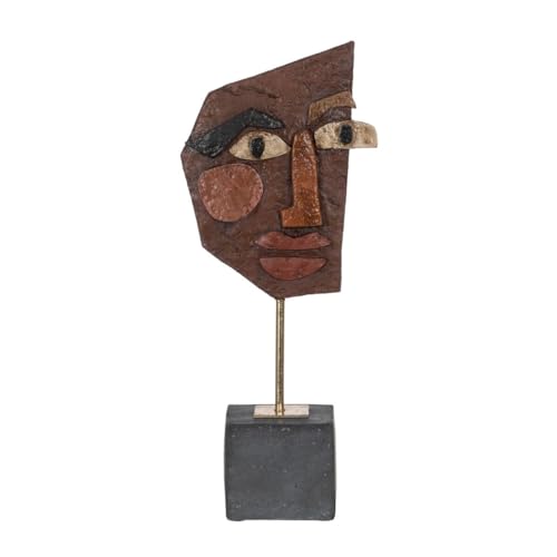 BigBuy Home Skulptur Maske Braun Schwarz 17,8 x 10 x 43,7 cm von BigBuy Home