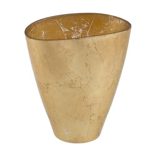 BigBuy Home Tischmitte, goldfarben, Glas, 23,5 x 14 cm von BigBuy Home