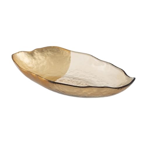 BigBuy Home Tischmitte, goldfarben, Glas, 34 x 19 cm von BigBuy Home