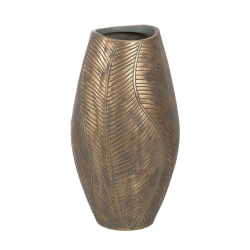 BigBuy Home Vase Grün Gold Polyresin 22 x 22 x 40 cm von BigBuy Home