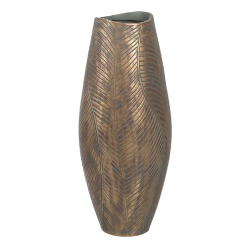 BigBuy Home Vase Grün Gold Polyresin 22 x 22 x 54 cm von BigBuy Home