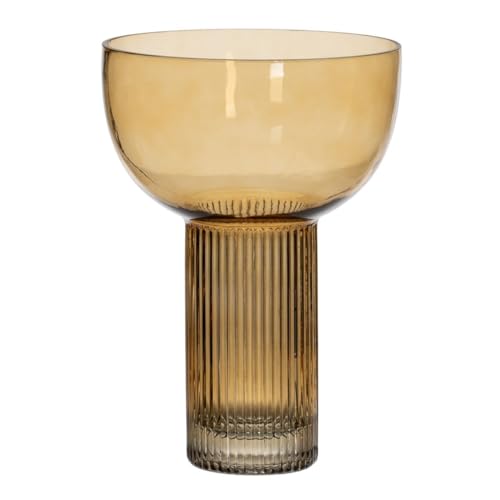 BigBuy Home Vase braun Glas 18 x 18 x 25,5 cm von BigBuy Home