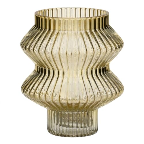 BigBuy Home Vase gelb Glas 16,5 x 16,5 x 20 cm von BigBuy Home