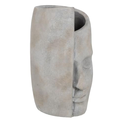 BigBuy Home Vase grau Zement Gesicht 21 x 18 x 32,5 cm von BigBuy Home