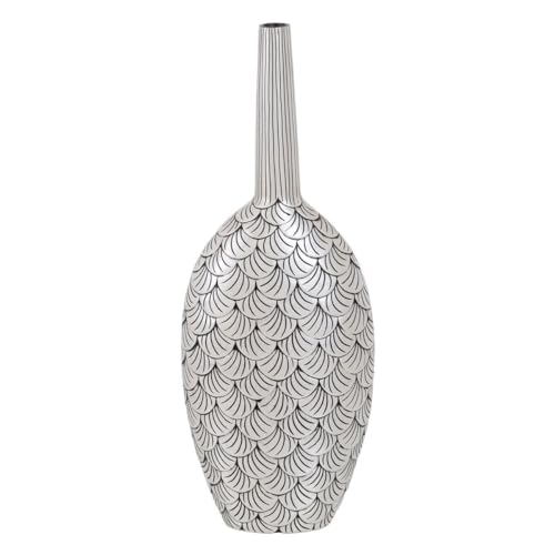 BigBuy Home Vase weiß schwarz Polyresin 29 x 15 x 76 cm BigBuy Home Vase weiß schwarz Polyresin 29 x 15 x 76 cm von BigBuy Home