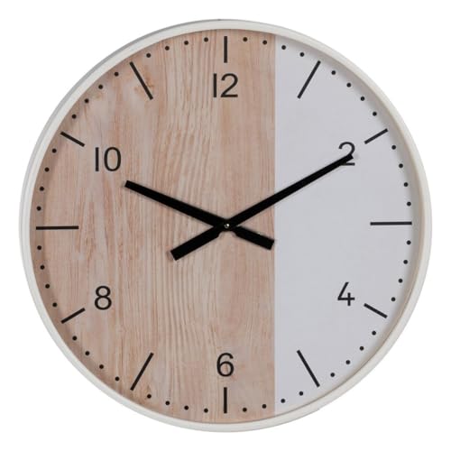 BigBuy Home Wanduhr Naturweiß Holz 60 x 60 x 5,5 cm von BigBuy Home