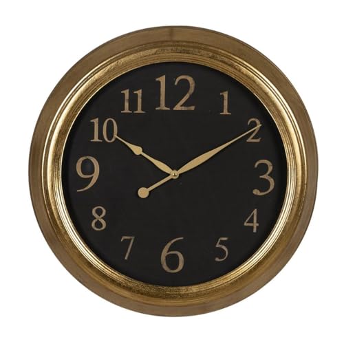 BigBuy Home Wanduhr Schwarz Gold PVC Glas Eisen Holz MDF 47 x 5,5 x 47 cm von BigBuy Home