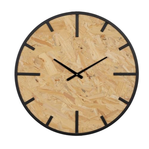 BigBuy Home Wanduhr Schwarz Natur PVC Eisen Holz MDF 60 x 4,5 x 60 cm von BigBuy Home