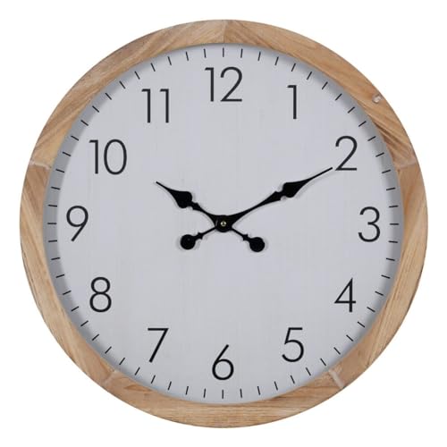 BigBuy Home Wanduhr Weiß Holz 60 x 60 x 6,5 cm von BigBuy Home