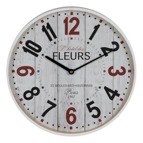 BigBuy Home Wanduhr Weiß Holz Glas 40 x 40 x 4,5 cm von BigBuy Home