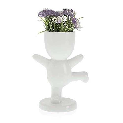 BigBuy Home Weißer Blumentopf aus Keramik (6 x 15 x 12 cm) von BigBuy Home