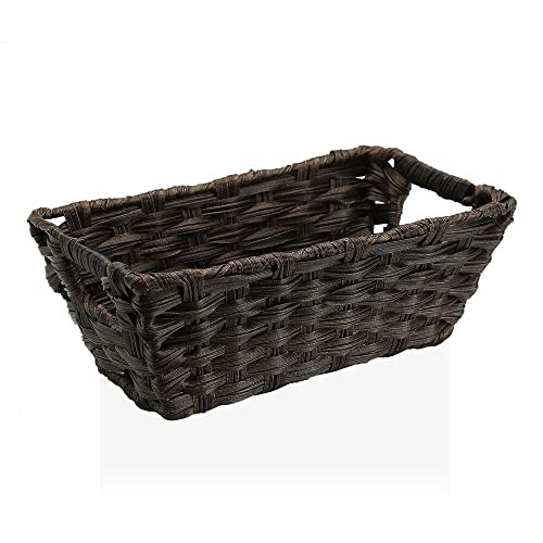 Dark Brown Basket With Polyethylene Handles (17 x 11.5 x 29 cm) von BigBuy Home