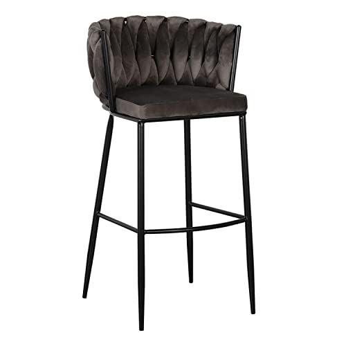 Hocker 57 x 57 x 104 cm Kunststoff Schwarz Grau Metall von BigBuy Home