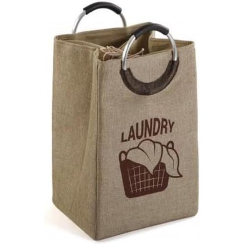 Laundry Minimalistischer Wäschekorb aus Polyester, 30 x 55 x 36 cm, Beige von BigBuy Home
