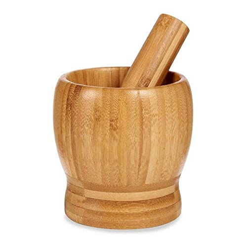 Mörser aus natürlichem Bambus (11 x 12 cm) von BigBuy Home