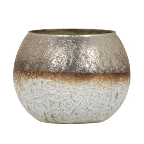 Teelichthalter, Glas, Grau, 15 x 15 x 11 cm, Weiß Teelichthalter, Glas, Grau, 15 x 15 x 11 cm, Weiß von BigBuy Home