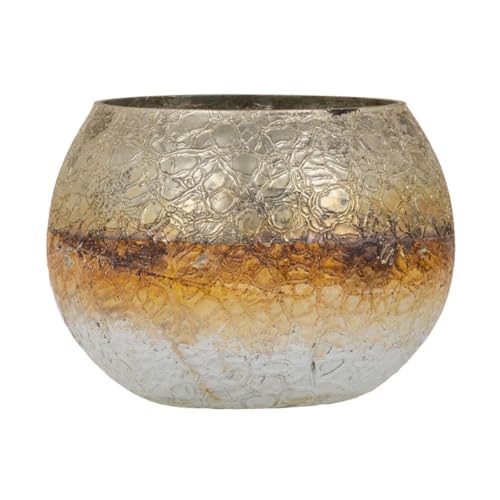 Teelichthalter 18 x 18 x 14 cm Glas grau weiß Teelichthalter 18 x 18 x 14 cm Glas grau weiß von BigBuy Home