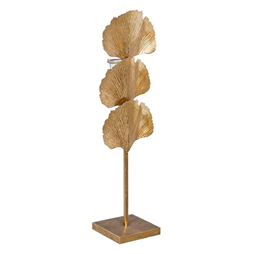 Teelichthalter 19 x 14 x 63 cm Glas Gold Metall Teelichthalter 19 x 14 x 63 cm Glas Gold Metall von BigBuy Home