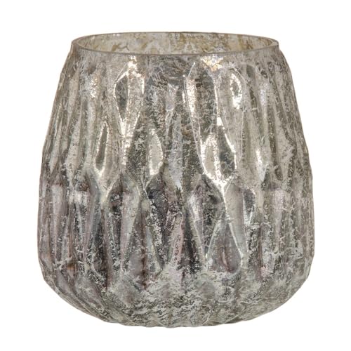 Teelichthalter Glas grau 11 x 11 x 11 cm Teelichthalter Glas grau 11 x 11 x 11 cm von BigBuy Home