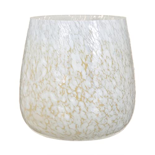 Teelichthalter aus Glas, 13 x 13 x 13 cm, Weiß von BigBuy Home