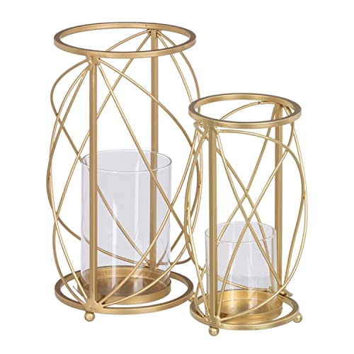 BigBuy Home Teelichthalter aus Gold, Metall, 17 x 17 x 30 cm, 2 Stück für Hochzeit BigBuy Home Teelichthalter aus Gold, Metall, 17 x 17 x 30 cm, 2 Stück für Hochzeit von BigBuy Home