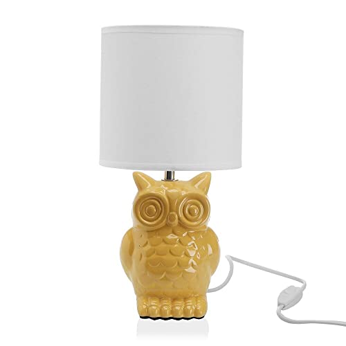 BigBuy Home Keramik-Tischlampe Eule (16 x 16 x 32,5 cm) von BigBuy Home