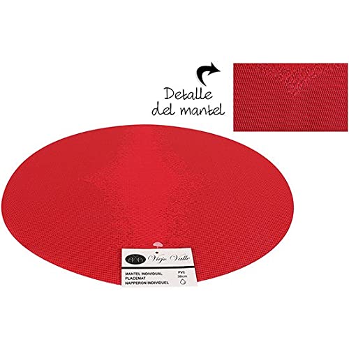 Untersetzer PVC rund (38 cm) - Rot von BigBuy Home