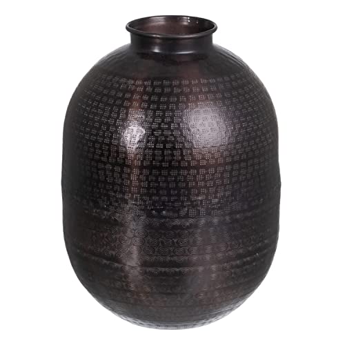 Vase 26,5 x 26,5 x 36 cm schwarz Aluminium von BigBuy Home