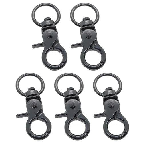 5 Stück Karabinerhaken Wirbelkarabiner,Zinklegierung Scherenkarabiner, Wirbel Schnappkarabiner,Robust Bolzen Karabiner, Karabinerhaken Hundeleine Schlüssel, für Hunde Gepäckschnalle Drehba(Schwarz) 5 Stück Karabinerhaken Wirbelkarabiner,Zinklegierung Scherenkarabiner, Wirbel Schnappkarabiner,Robust Bolzen Karabiner, Karabinerhaken Hundeleine Schlüssel, für Hunde Gepäckschnalle Drehba(Schwarz) von BigCheer