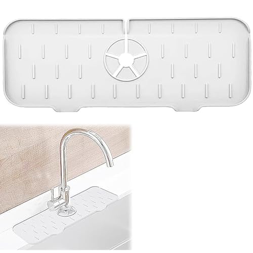 BigCheer Silikon Wasserhahn Matte,silikon abtropfmatte spüle,Sink Splash Guard,Küchenarmatur Silikon Abflussmatte,Faltbare Silikon Wasserhahn Matte für Badezimmer, Küche von BigCheer