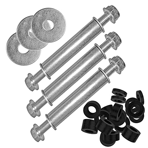 BigDean 3X Universal Achse für Schubkarrenrad - Schubkarrenachse Montage Set - 14-teilig - Ø 20mm x 147mm - Stahl verzinkt - Schubkarren Karren Schubkarrenreifen von BigDean