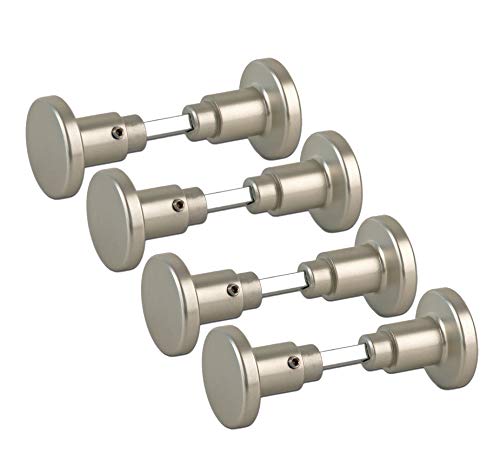 BigDean 4x Aluminium Türgriff Zimmertürknopf Knopfdrücker neusilberfarbig von BigDean