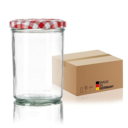 BigDean 108x Sturzgläser 435ml - Einmachgläser Einweckgläser Schraubgläser - Made in Germany - Marmeladengläser mit Schraub-Deckel TO 82 - Rot kariert BigDean 108x Sturzgläser 435ml - Einmachgläser Einweckgläser Schraubgläser - Made in Germany - Marmeladengläser mit Schraub-Deckel TO 82 - Rot kariert von BigDean