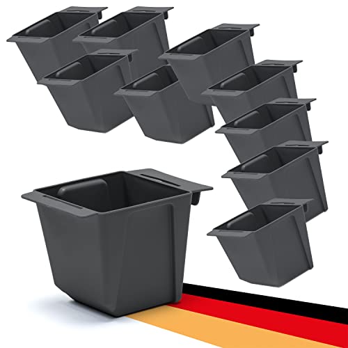 BigDean 10er Set Mini Paletten Blumenkästen - Einsatz - mit Hängesystem zum Einhängen - 10cm klein anthrazit - Pflanzkasten für Europalette Balkonkasten Blumentopf - aus recyceltem PP-Kunststoff BigDean 10er Set Mini Paletten Blumenkästen - Einsatz - mit Hängesystem zum Einhängen - 10cm klein anthrazit - Pflanzkasten für Europalette Balkonkasten Blumentopf - aus recyceltem PP-Kunststoff von BigDean