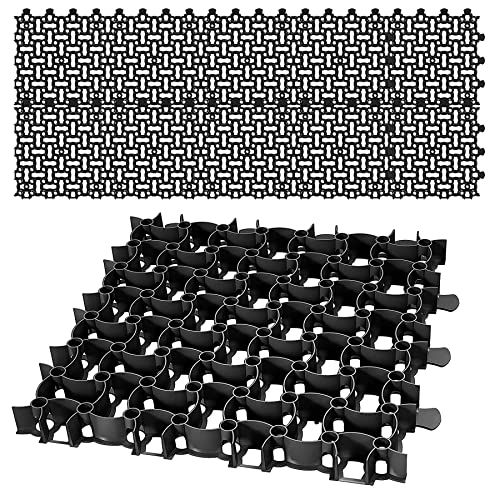 BigDean 10x Rasengitter Paddockplatte SCHWARZ 50x50 cm Rasenmatten Rasenwaben Kiesgitter Parkplatzrasen 2,5 m² von BigDean