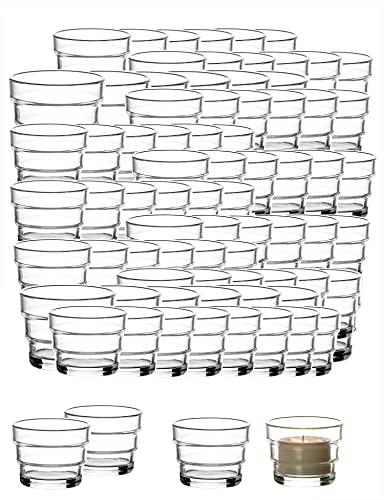 BigDean 120er Set Teelichtgläser hoch - 5,5 x 4,5 cm - Made in Germany - Teelichthalter aus Glas - Stufendesign - Kerzengläser Teelichter BigDean 120er Set Teelichtgläser hoch - 5,5 x 4,5 cm - Made in Germany - Teelichthalter aus Glas - Stufendesign - Kerzengläser Teelichter von BigDean